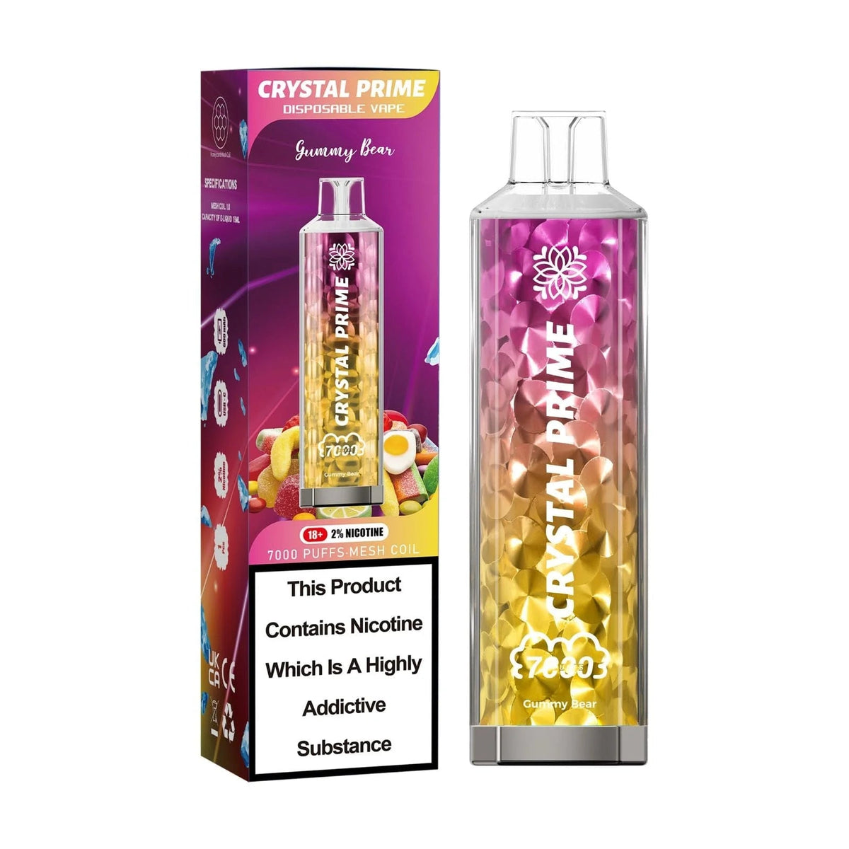 Crystal Prime 7000 3d Disposable Vape Pod Device - Crystal Prime 7000 3d Disposable Vape Pod Device - Vape Fast UK
