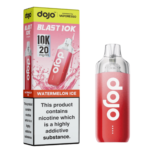 Dojo Blast 10K Rechargeable Vape Kit - Pack of 5 - Watermelon Ice flavoured Dojo Blast 10k in Cherry Blossom Pink colour - Vape Fast UK