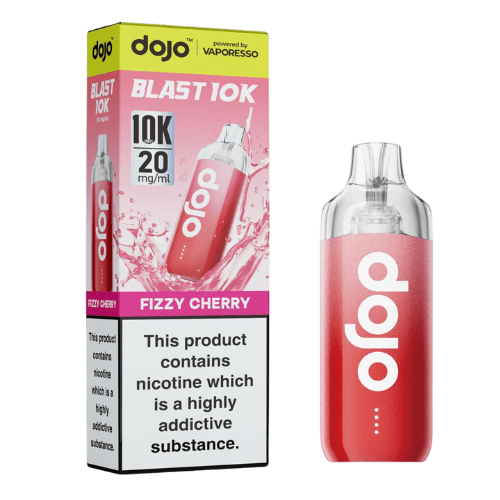 Dojo Blast 10K Rechargeable Vape Kit - Pack of 5 - Fizzy Cherry flavoured Dojo Blast in Flamingo Colour - Vape Fast UK