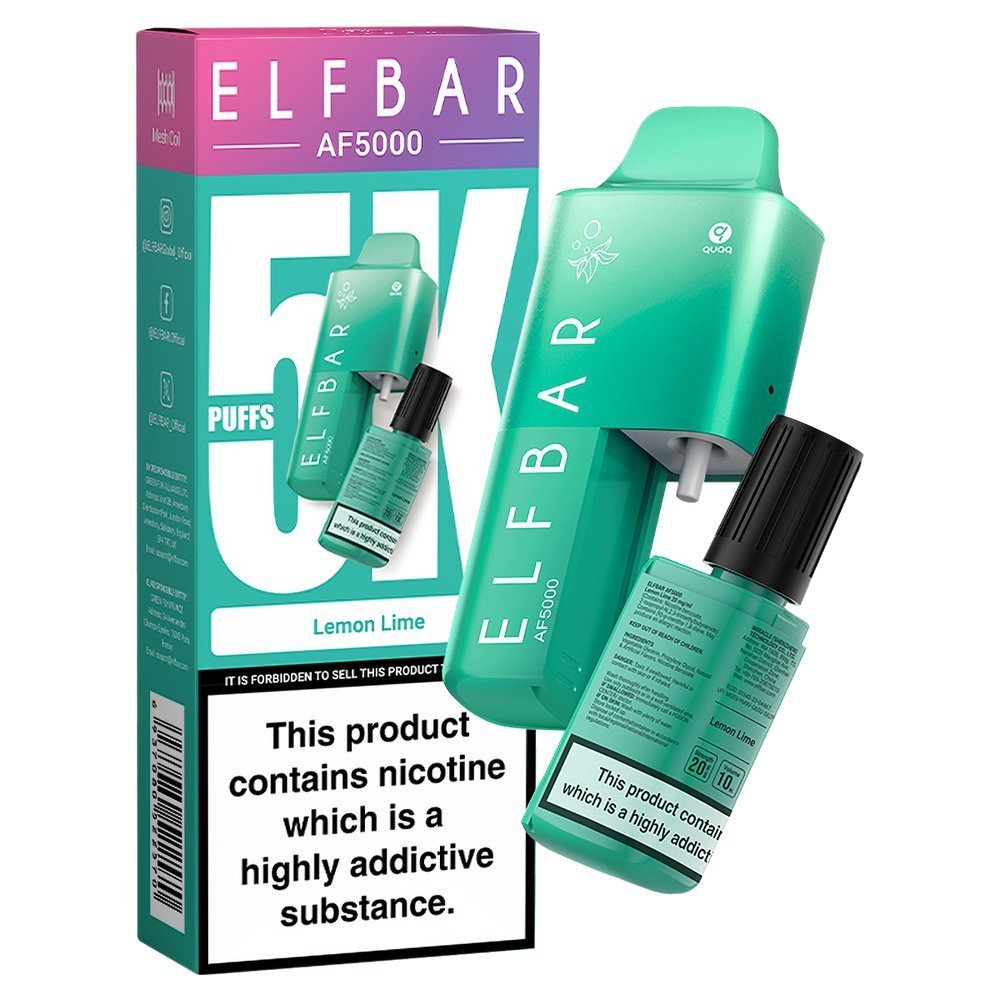 Elfbar AF5000 Puffs Disposable Vape Pod Kit - Elfbar AF5000 Puffs Disposable Vape Pod Kit - Wolfvapes.co.uk - Lemon Lime - Vape Fast UK