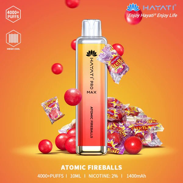 Atomic Flavoured Hayati Pro Max 4000 in Yellow and Red Colour 