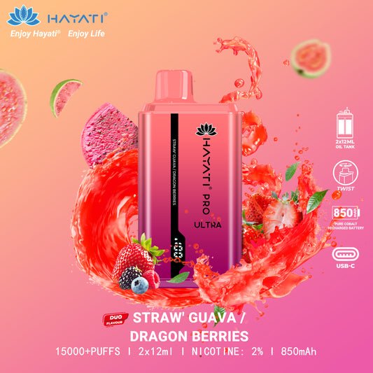 Hayati Pro Ultra 15000 Puffs Disposable Vape Device 20MG - Hayati Pro Ultra 15000 Puffs Disposable Vape Device 20MG - Vape Fast UK